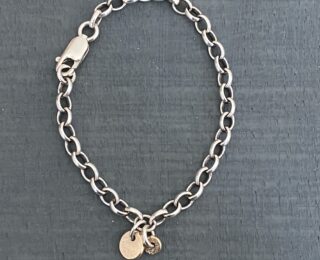 Silver Bracelet with Gold Nugget